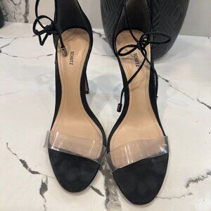 Schutz black suede heels, size 9